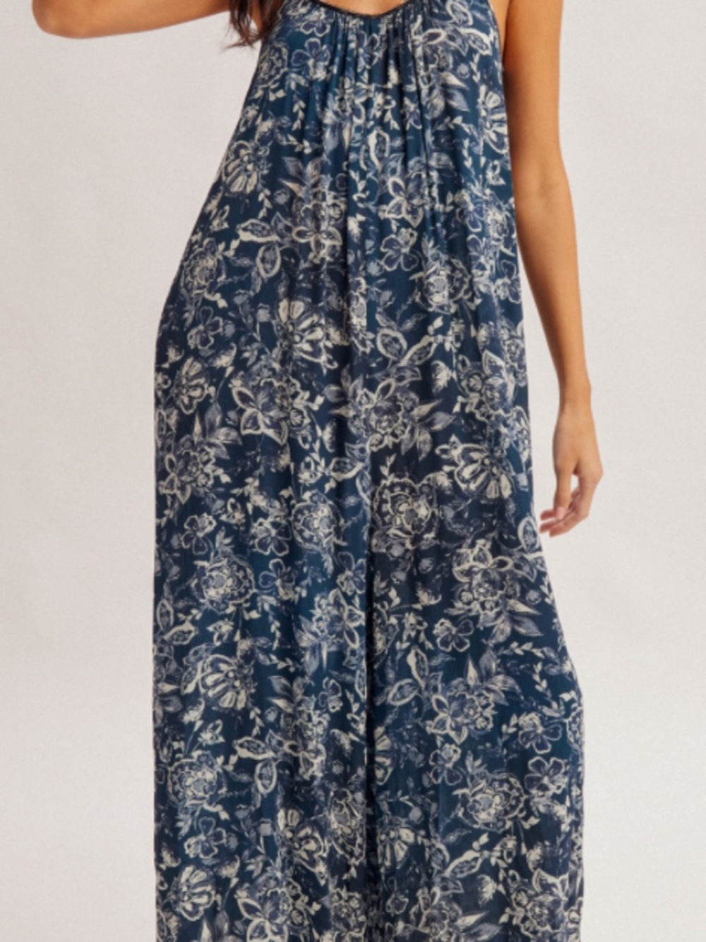 NWT Hem & Thread blue print jumpsuit